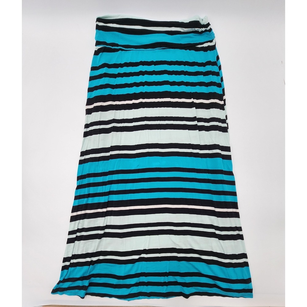 MERONA TUBE SKIRT NAVY BLUES Y2K STRIPED LONG BODYCON‎ L
